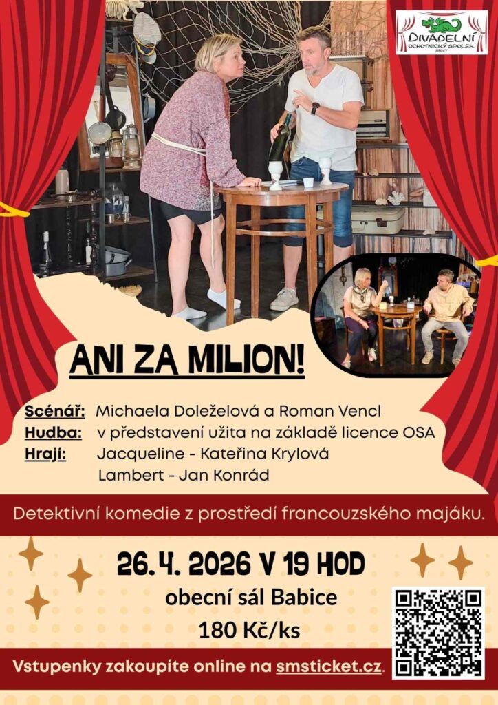 letáček s pozvánkou na divadelní představení