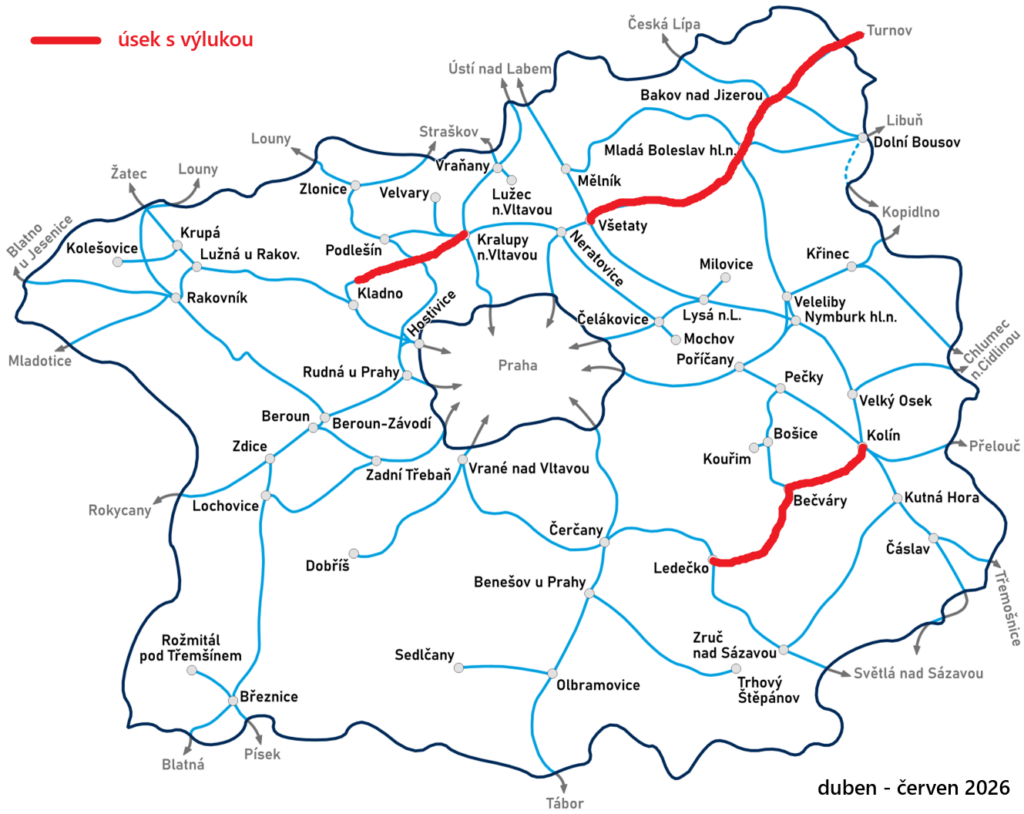 obrázek s naplánovanými výlukami