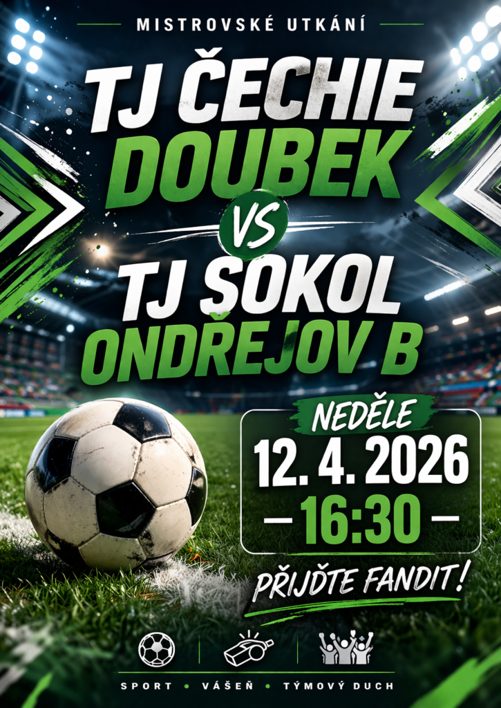 letáček pozvánka na fotbalové utkání