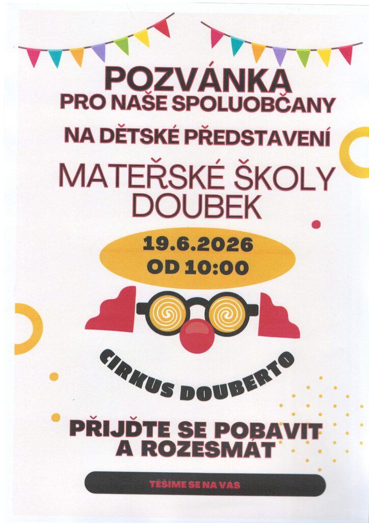 pozvánka na dětské představení MŠ Doubek