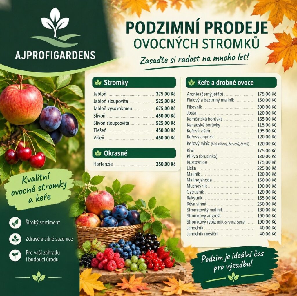 ceník stromků - plakát