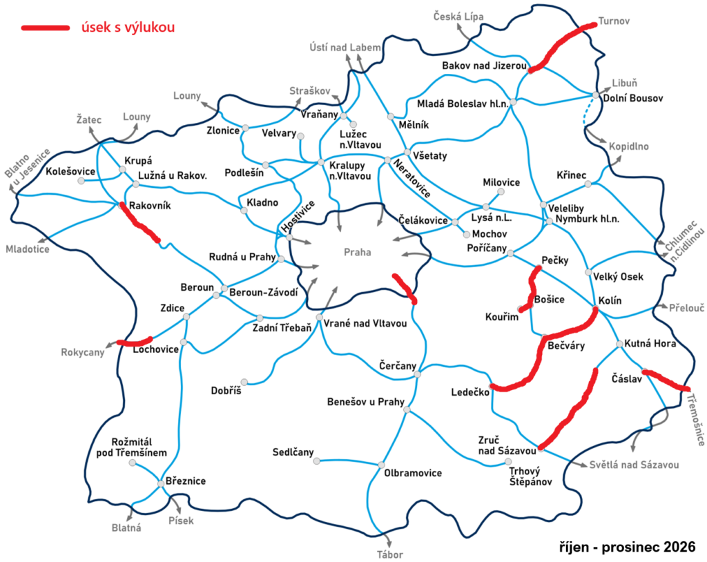 mapa tras ČD