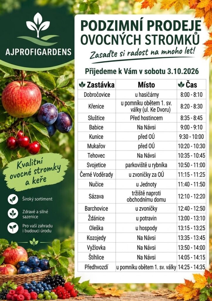 trasa pojízdné prodejny - plakát